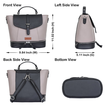 Mauve Women’s Fashion Backpack – Wholesale Vegan Leather Shoulder Purse for Office