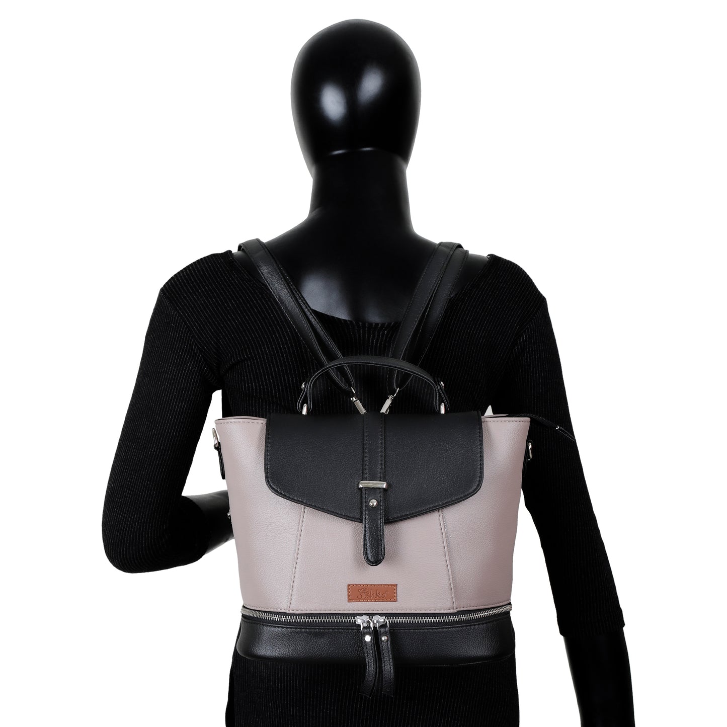 Mauve Women’s Fashion Backpack – Wholesale Vegan Leather Shoulder Purse for Office