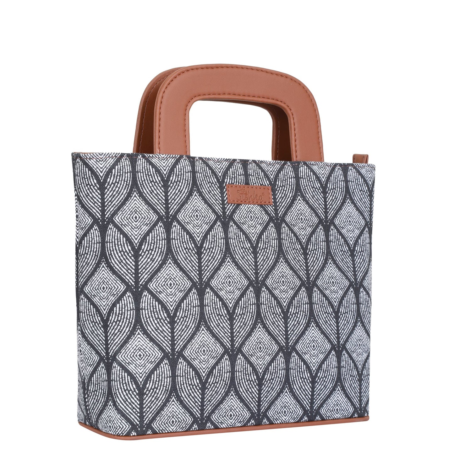 Women’s Monochrome Top Handle Tote Bags with Vegan Leather Trim – Wholesale