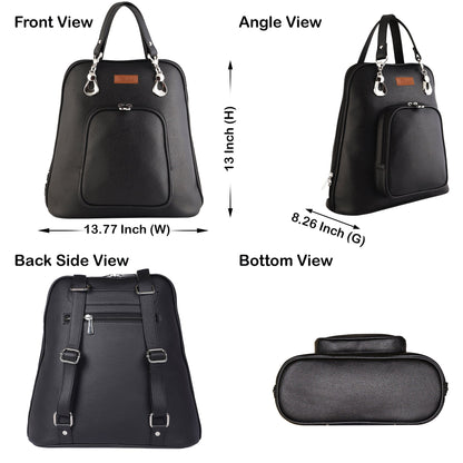Black Vegan Leather Wholesale Backpack Purse for Women – Handbag & Shoulder Bag for Work