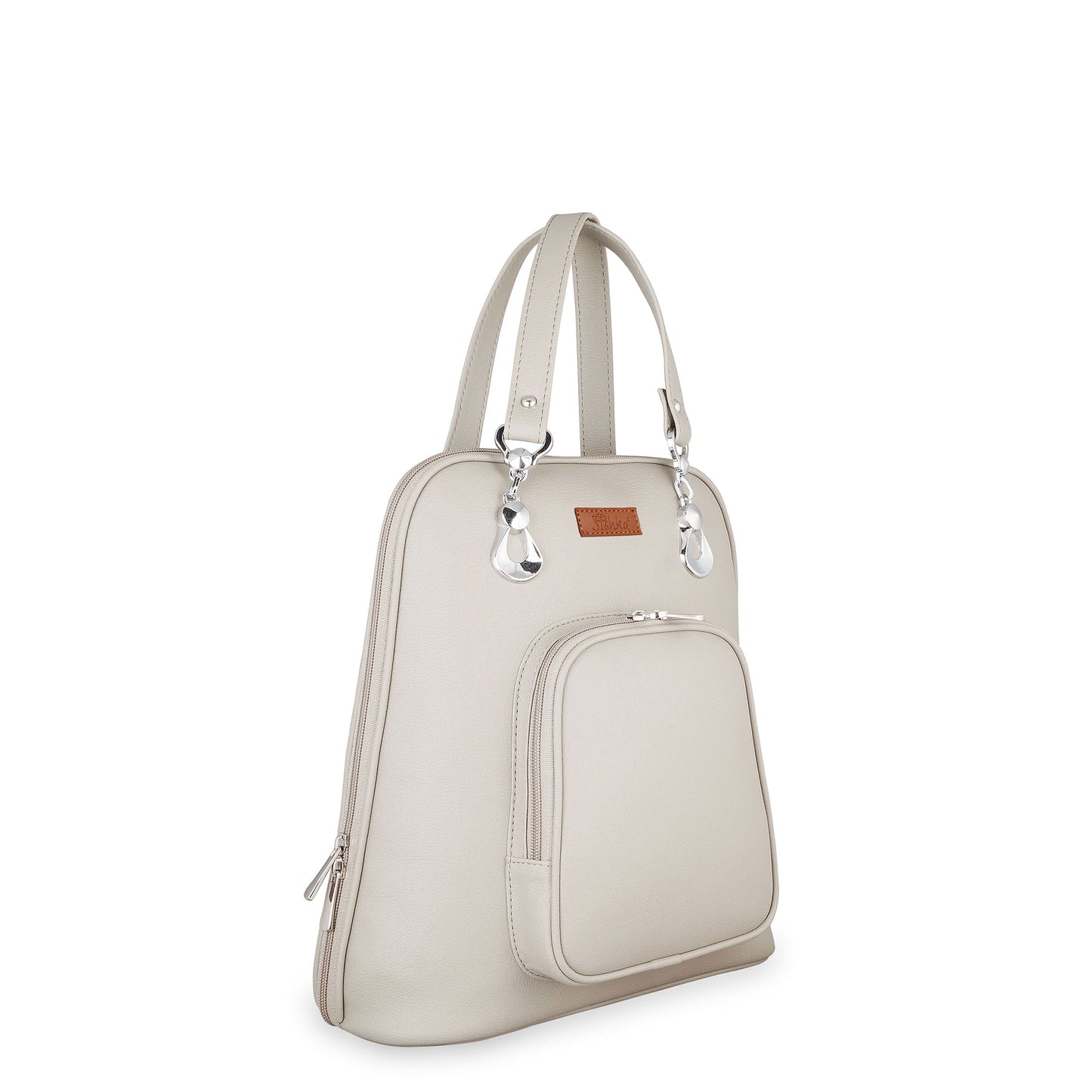 Grey Women’s Fashion Backpack – Versatile Faux Leather Bag with Adjustable Strap