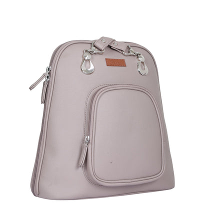 Mauve Vegan Leather Backpack for Women – Multipurpose Shoulder Bag for Work