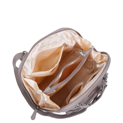 Mauve Vegan Leather Backpack for Women – Multipurpose Shoulder Bag for Work