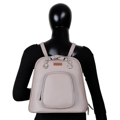 Mauve Vegan Leather Backpack for Women – Multipurpose Shoulder Bag for Work