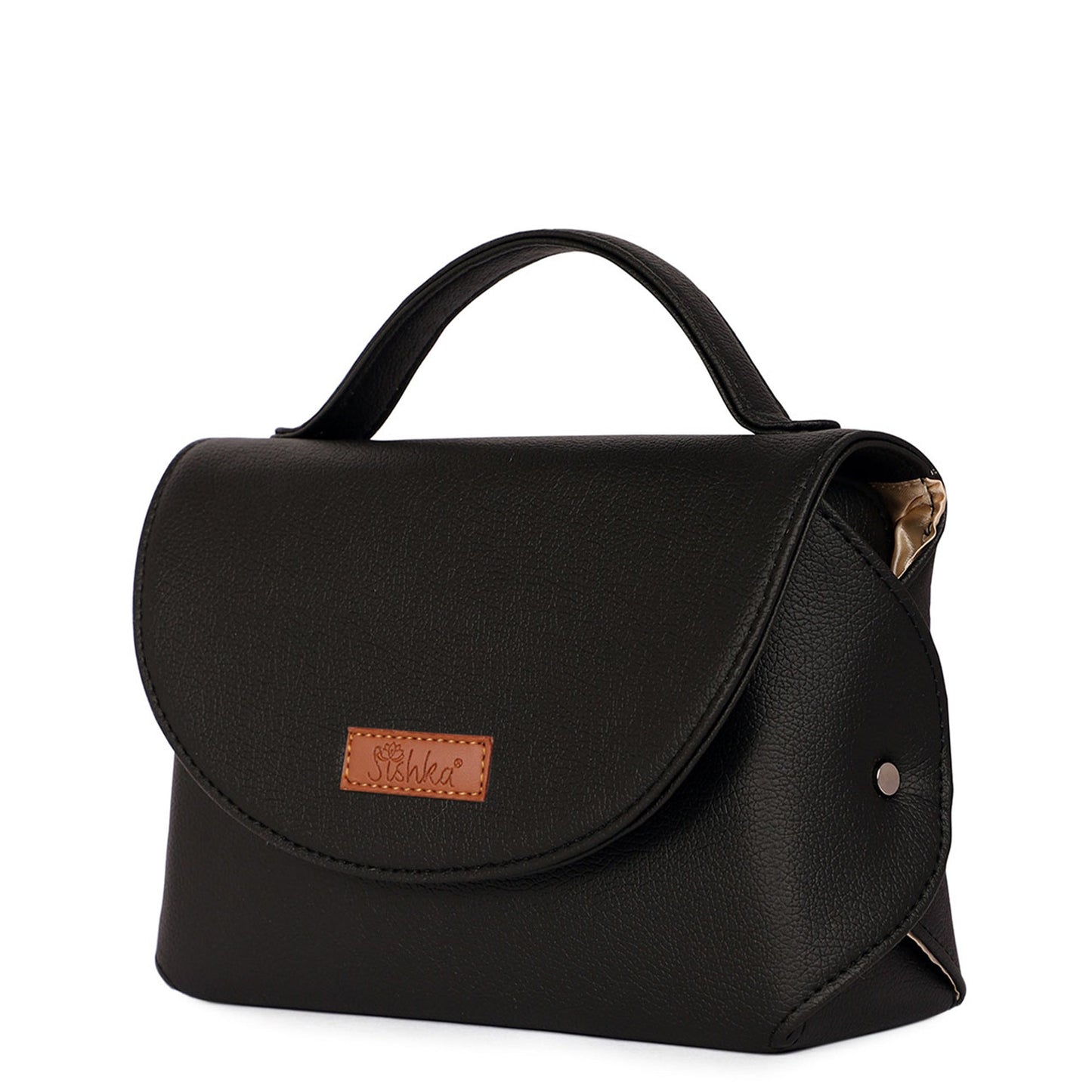 Black Vegan Leather Crossbody Sling Bag – Women’s Chain Strap Shoulder Handbag