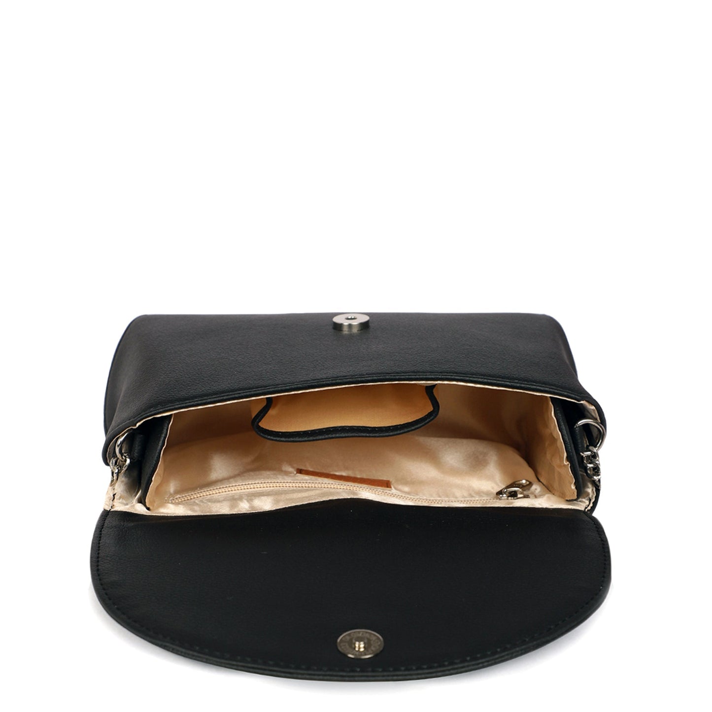 Black Vegan Leather Crossbody Sling Bag – Women’s Chain Strap Shoulder Handbag