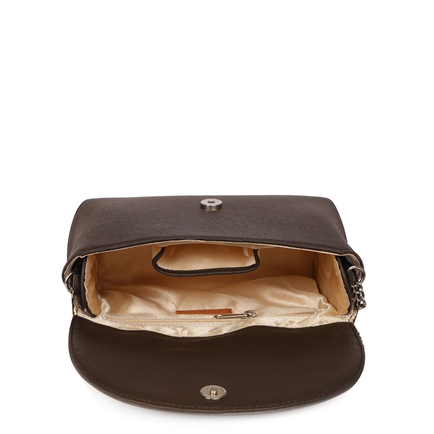 Brown Vegan Leather Crossbody Sling Bag – Women’s Chain Strap Shoulder Handbag