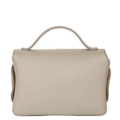 Grey Vegan Leather Crossbody Sling Bag – Women’s Chain Strap Shoulder Handbag