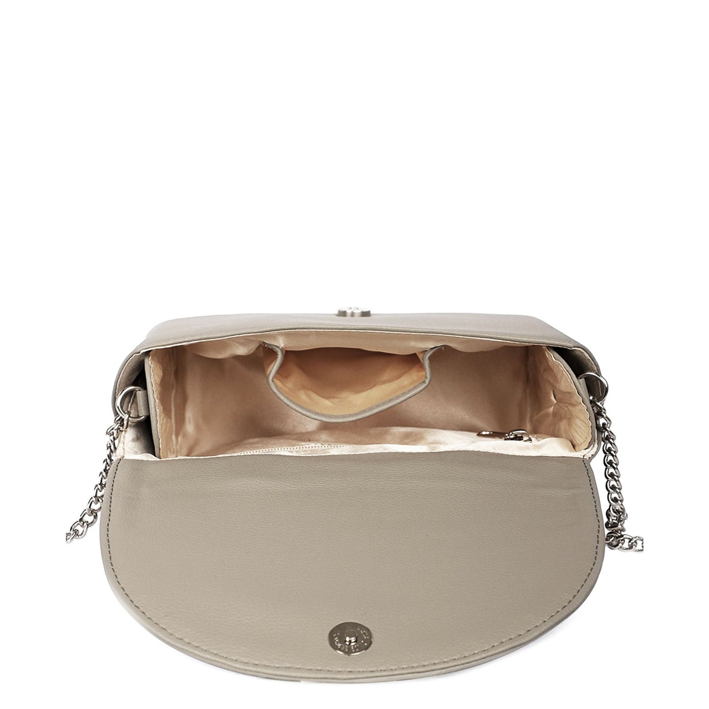 Grey Vegan Leather Crossbody Sling Bag – Women’s Chain Strap Shoulder Handbag