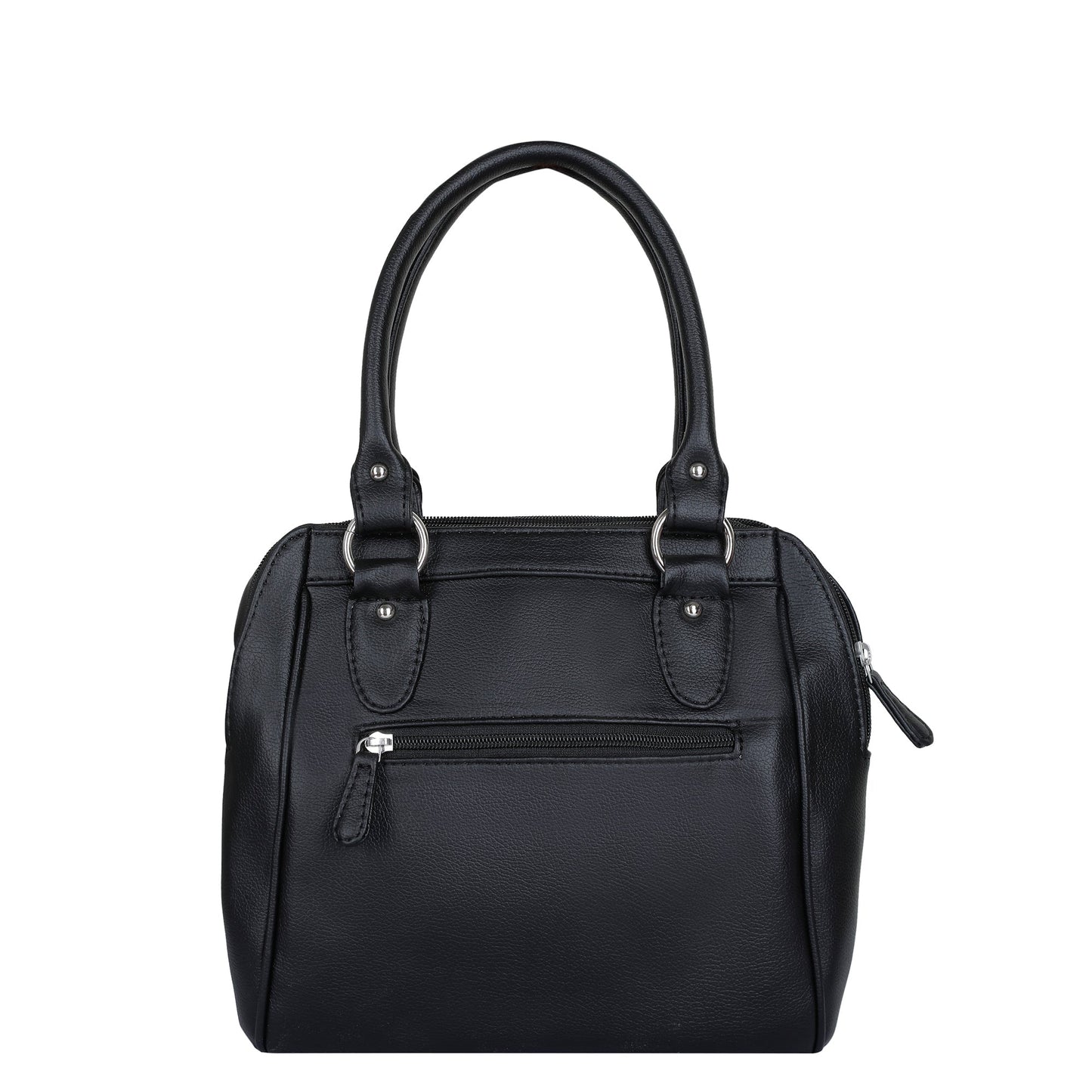 Black Vegan Leather Handbag – Women’s Top Handle Satchel with Shoulder Strap