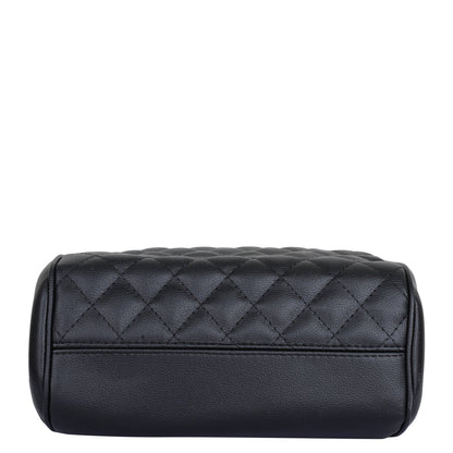 Black Vegan Leather Handbag – Women’s Top Handle Satchel with Shoulder Strap