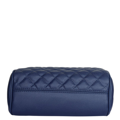 Blue Vegan Leather Handbag – Women’s Top Handle Satchel with Shoulder Strap