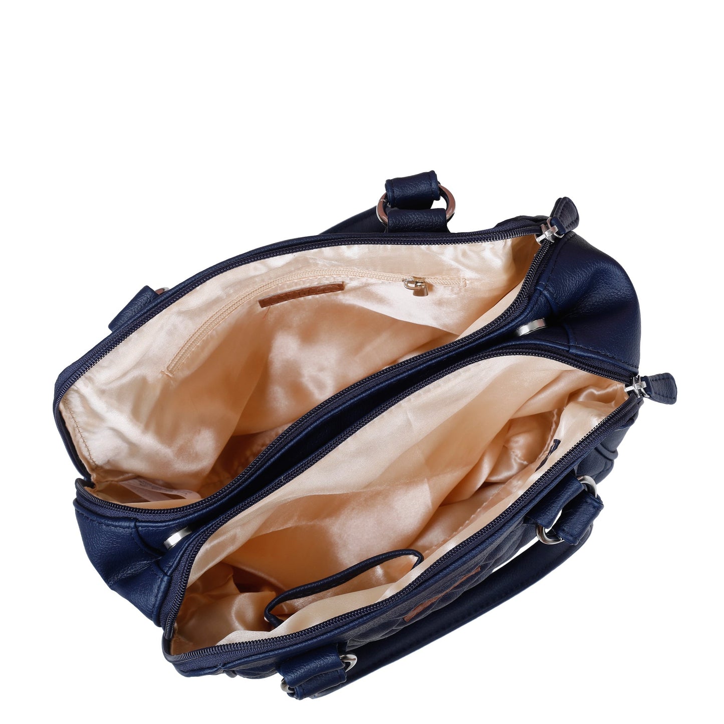 Blue Vegan Leather Handbag – Women’s Top Handle Satchel with Shoulder Strap