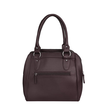 Brown Vegan Leather Handbag – Women’s Top Handle Satchel Bag for Everyday Use