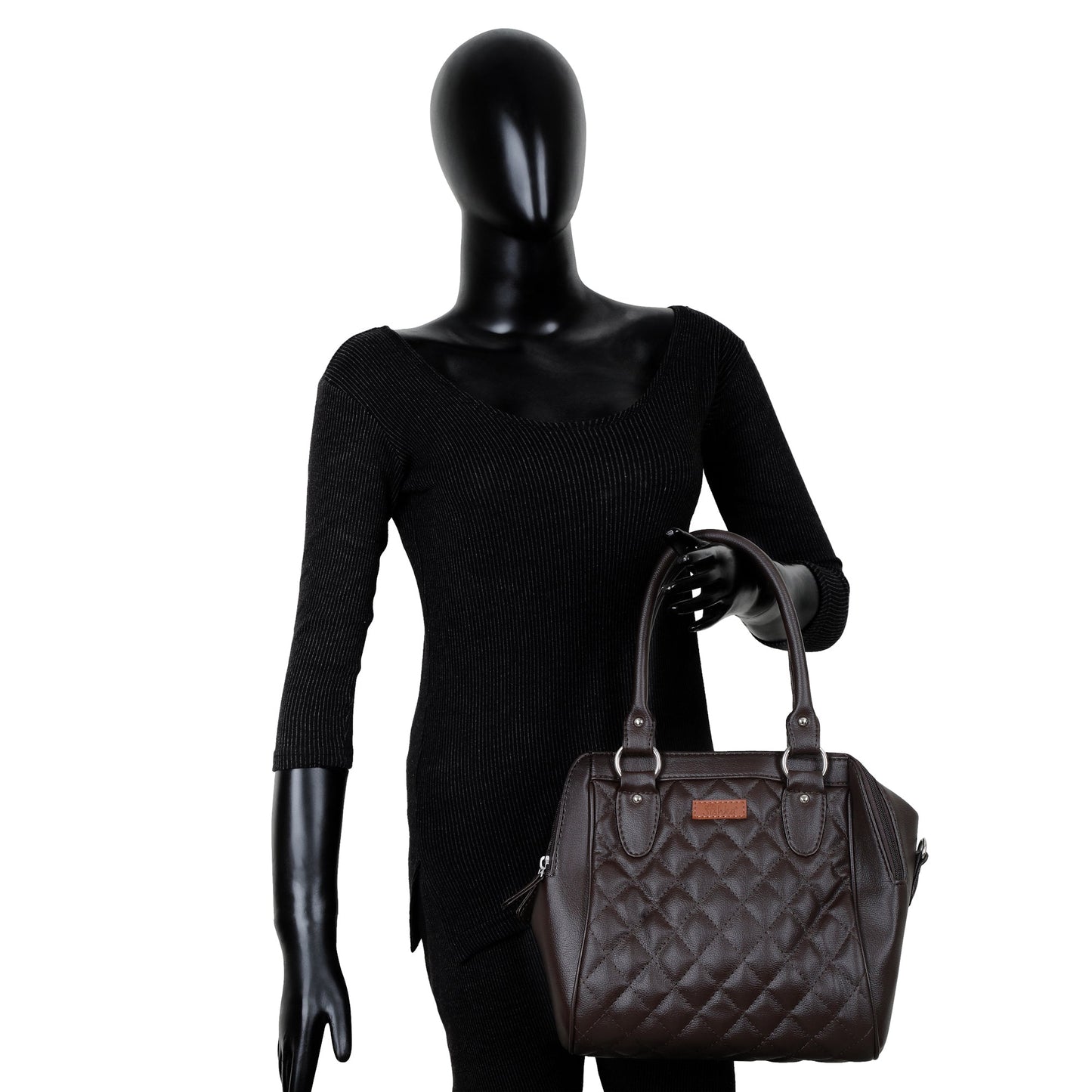 Brown Vegan Leather Handbag – Women’s Top Handle Satchel Bag for Everyday Use