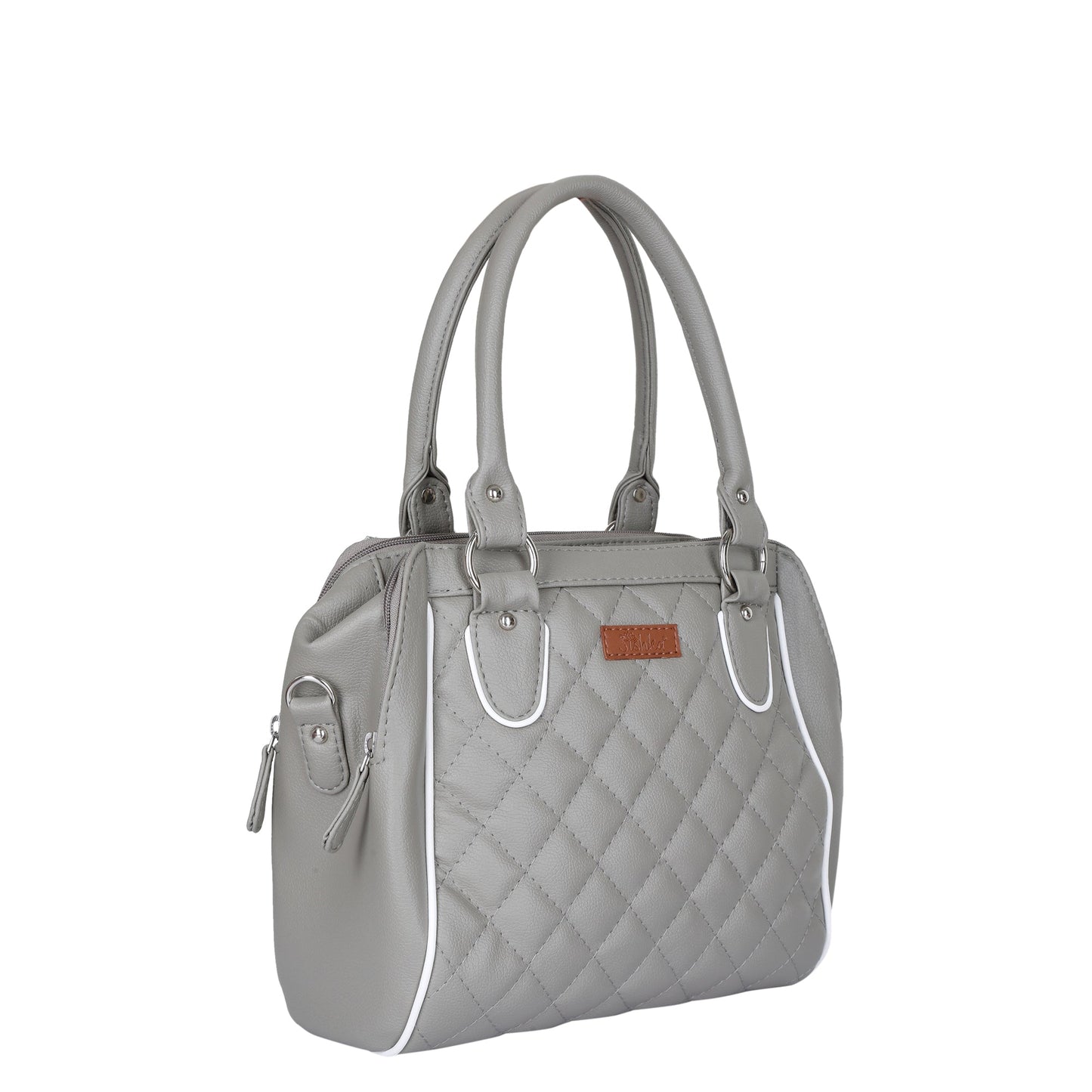 Wholesale Grey Vegan Leather Handbag – Women’s Top Handle Satchel Bag for Work & Travel