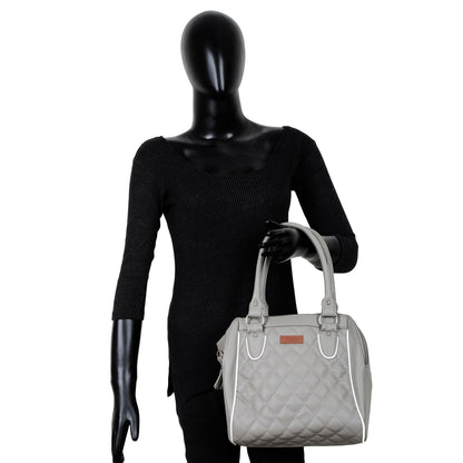 Wholesale Grey Vegan Leather Handbag – Women’s Top Handle Satchel Bag for Work & Travel