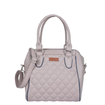 Women’s mauve vegan leather top‑handle satchel handbag with shoulder strap