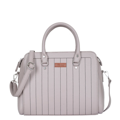 Mauve Faux Leather Top-Handle Handbag – Women’s Crossbody Purse