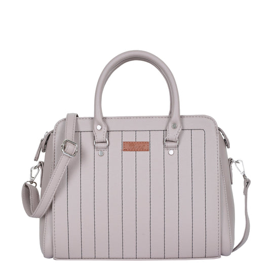 Mauve Faux Leather Top-Handle Handbag – Women’s Crossbody Purse