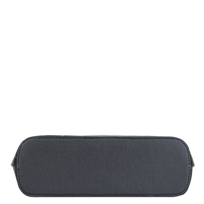 Black Vegan Leather Tote Satchel – Women’s Top Handle Shoulder Bag