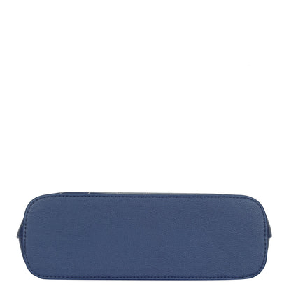 Blue Vegan Leather Tote Satchel – Women’s Top Handle Shoulder Bag