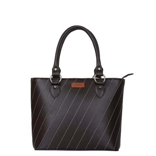 Brown Vegan Leather Tote Satchel – Women’s Top Handle Shoulder Bag