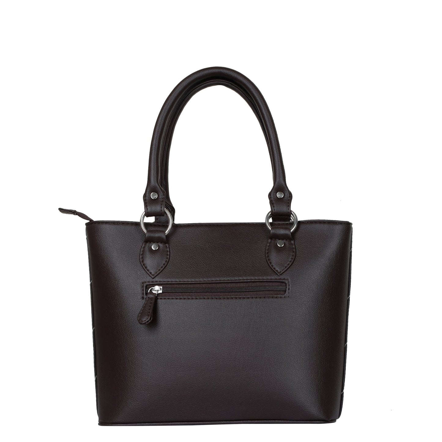 Brown Vegan Leather Tote Satchel – Women’s Top Handle Shoulder Bag