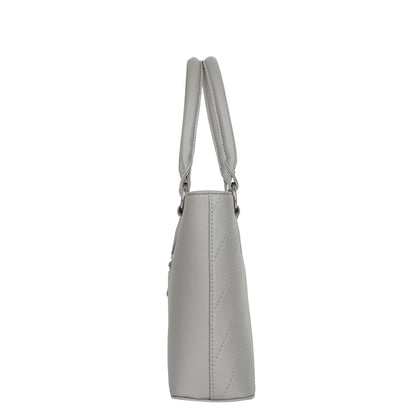 Grey Vegan Leather Tote Satchel – Women’s Top Handle Shoulder Bag