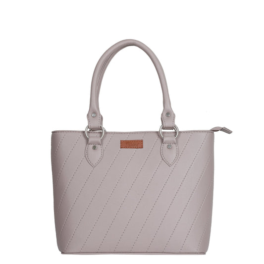 Mauve Vegan Leather Tote Satchel – Women’s Top Handle Shoulder Bag