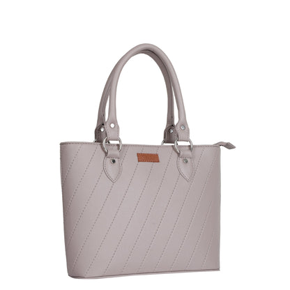 Mauve Vegan Leather Tote Satchel – Women’s Top Handle Shoulder Bag