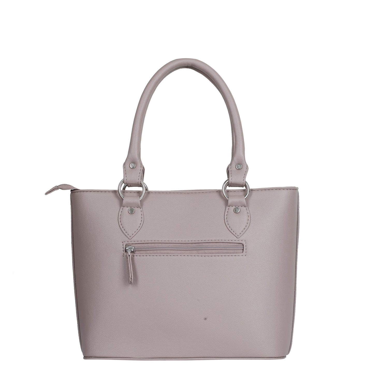 Mauve Vegan Leather Tote Satchel – Women’s Top Handle Shoulder Bag