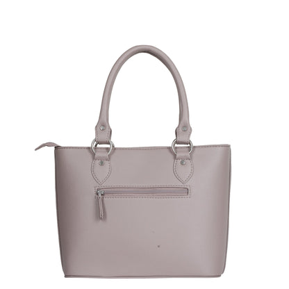 Mauve Vegan Leather Tote Satchel – Women’s Top Handle Shoulder Bag