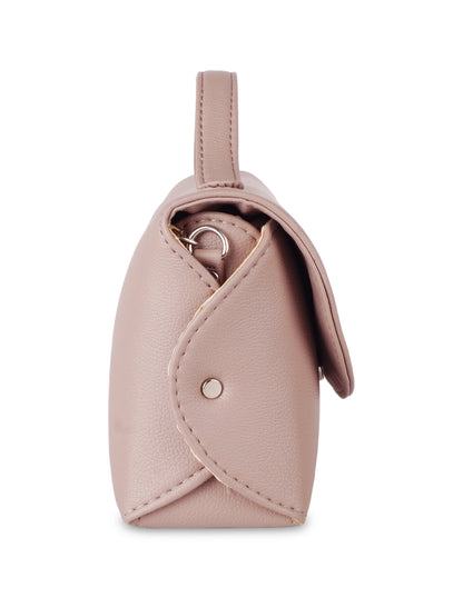 Mauve Vegan Leather Crossbody Sling Bag – Women’s Chain Strap Shoulder Handbag
