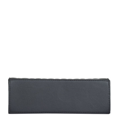 Black Quilted Faux Leather Tote Bag – Women’s Top Handle Satchel Handbag