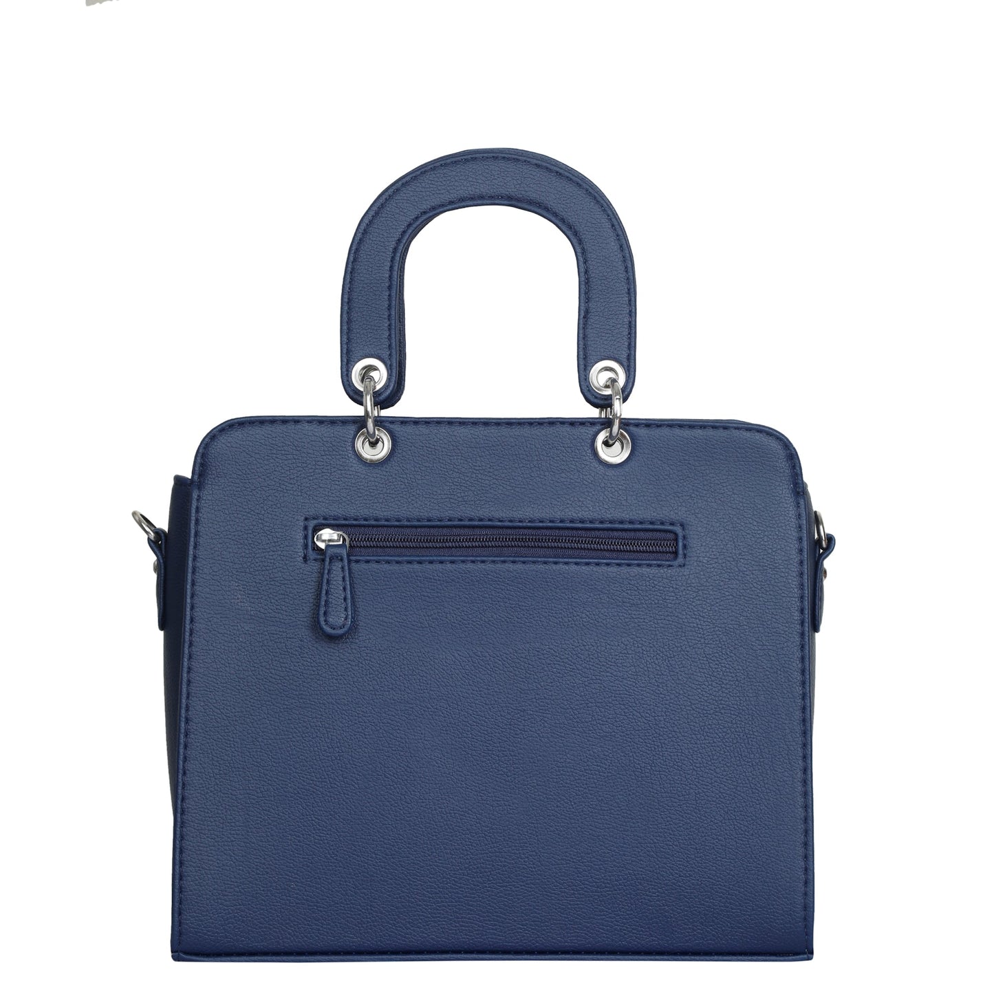 Blue Quilted Faux Leather Tote Bag – Women’s Top Handle Satchel Handbag