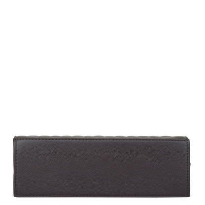 Brown Quilted Faux Leather Tote Bag – Women’s Top Handle Satchel Handbag