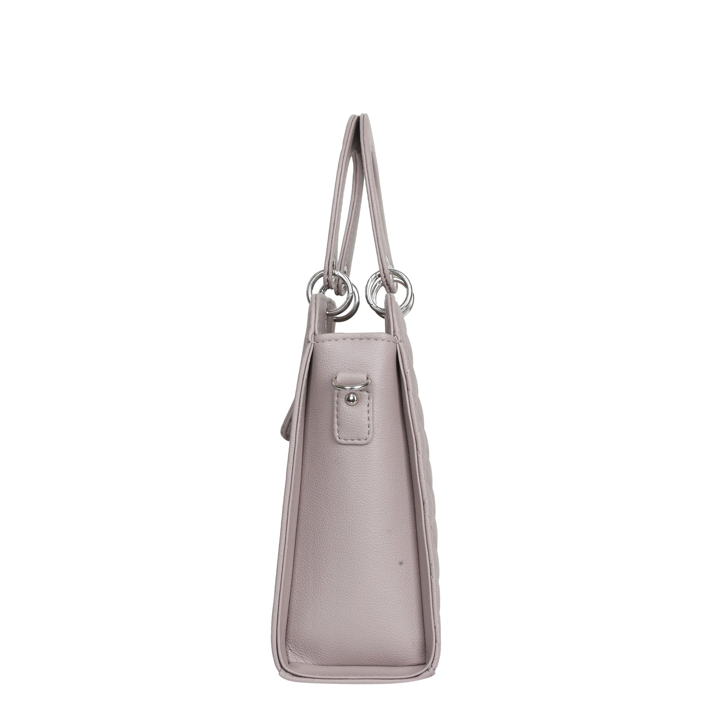 Mauve Quilted Faux Leather Tote – Women’s Top Handle Satchel Handbag