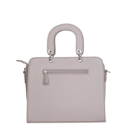 Mauve Quilted Faux Leather Tote – Women’s Top Handle Satchel Handbag