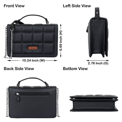 Wholesale Black Vegan Leather Crossbody Sling Bag – Women’s Shoulder Handbag