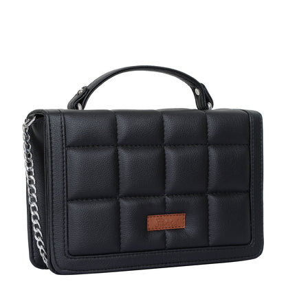 Wholesale Black Vegan Leather Crossbody Sling Bag – Women’s Shoulder Handbag