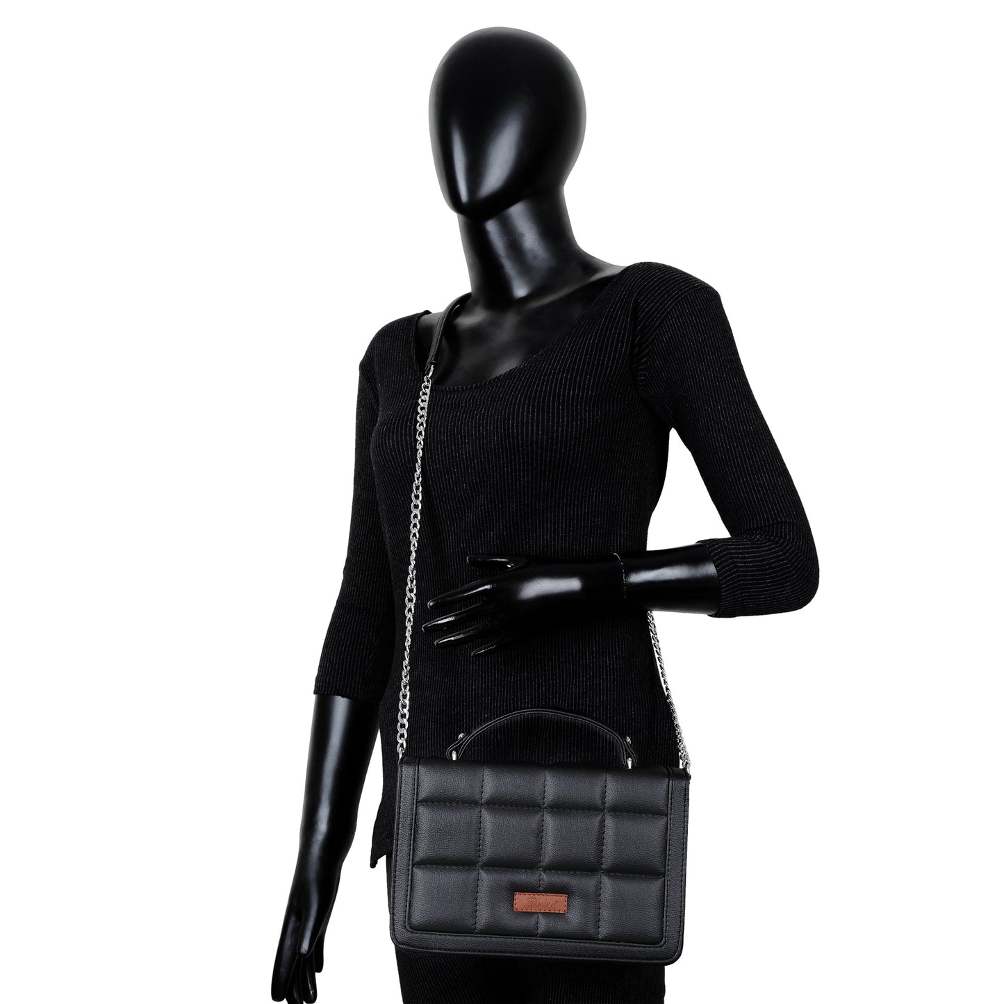 Wholesale Black Vegan Leather Crossbody Sling Bag – Women’s Shoulder Handbag