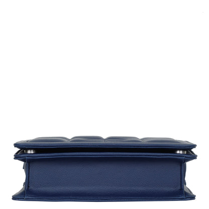 Blue Faux Leather Crossbody Sling Bag – Women’s Chain Strap Shoulder Handbag