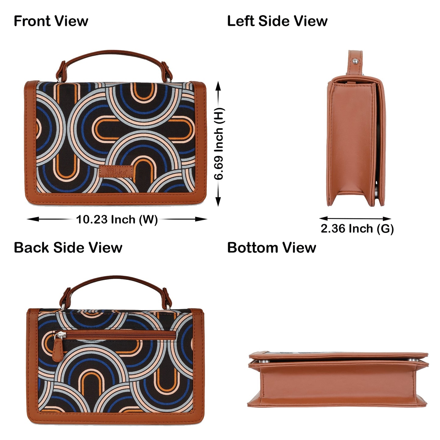 Women’s Abstract Sling Bags with Vegan Leather Trim – Wholesale