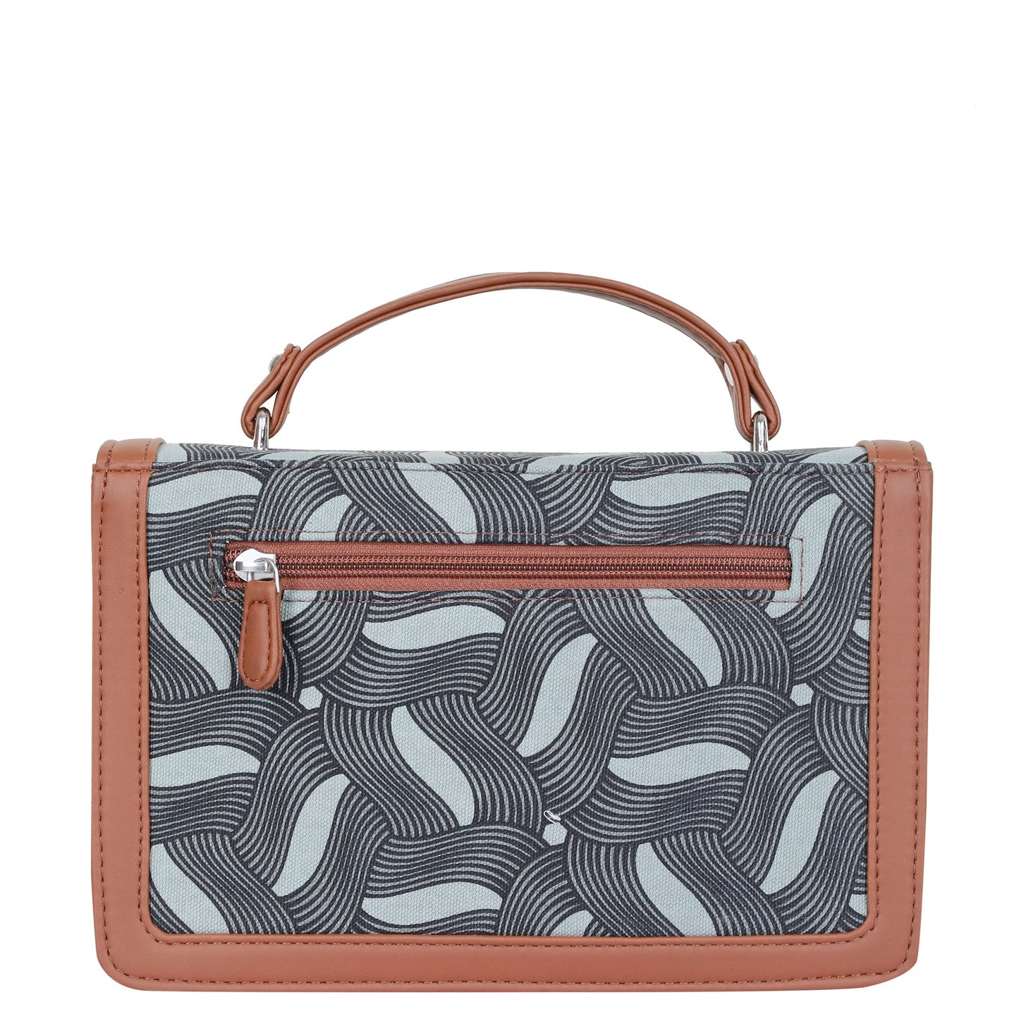 Handcrafted Wave Print Crossbody Sling Bag – Women’s Fabric Purse with Chain Strap