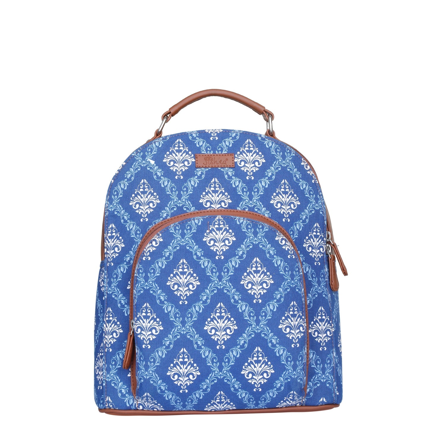 Blue Handcrafted Printed Backpack – Compact Shoulder Bag for Travel & Everyday Use