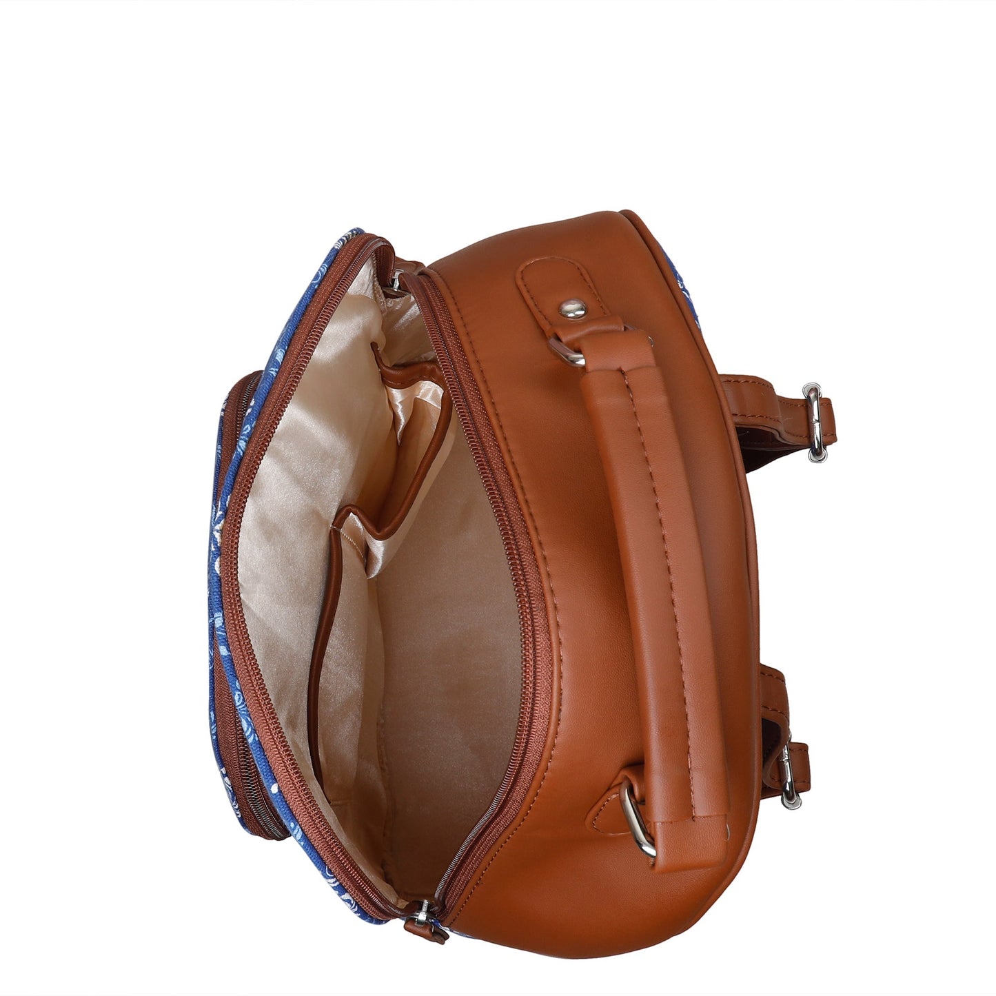 Blue Handcrafted Printed Backpack – Compact Shoulder Bag for Travel & Everyday Use