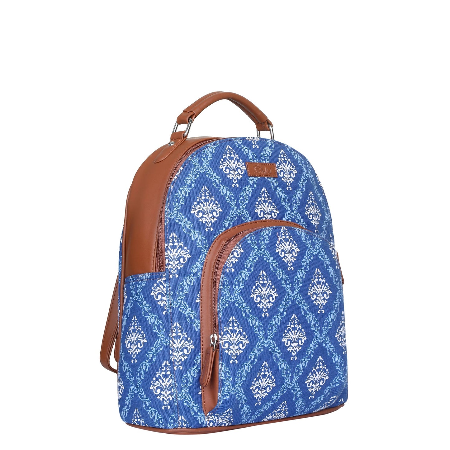 Blue Handcrafted Printed Backpack – Compact Shoulder Bag for Travel & Everyday Use