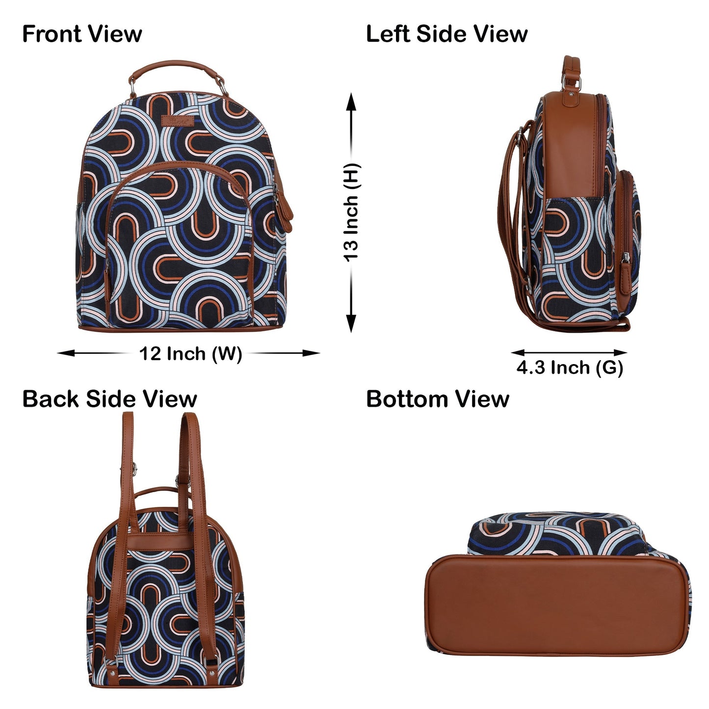 Women’s Abstract Backpacks with Vegan Leather Trim – Wholesale