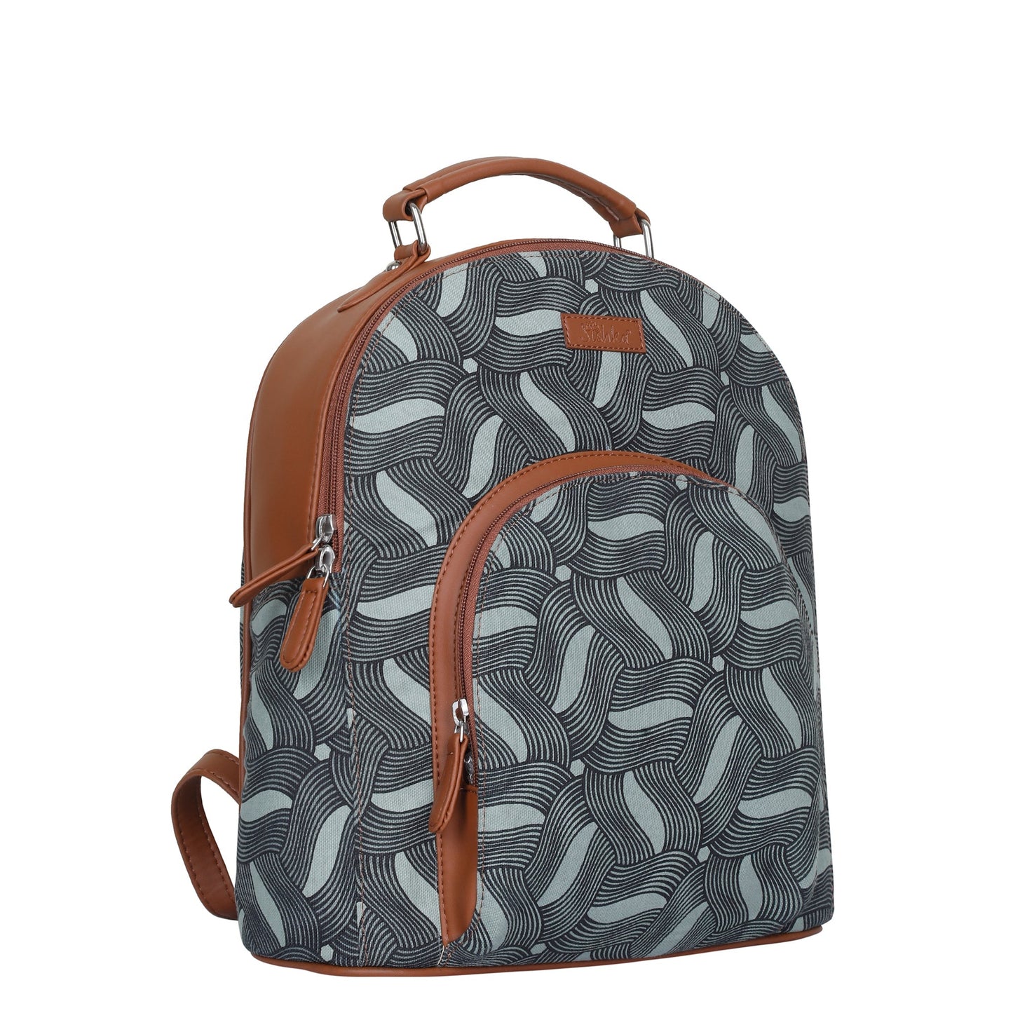 Women’s Printed Backpacks with Vegan Leather Trim – Wholesale